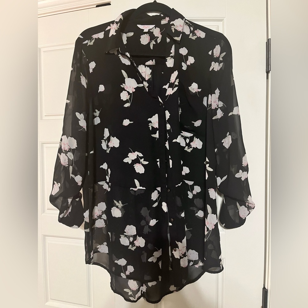 Black Floral Blouse